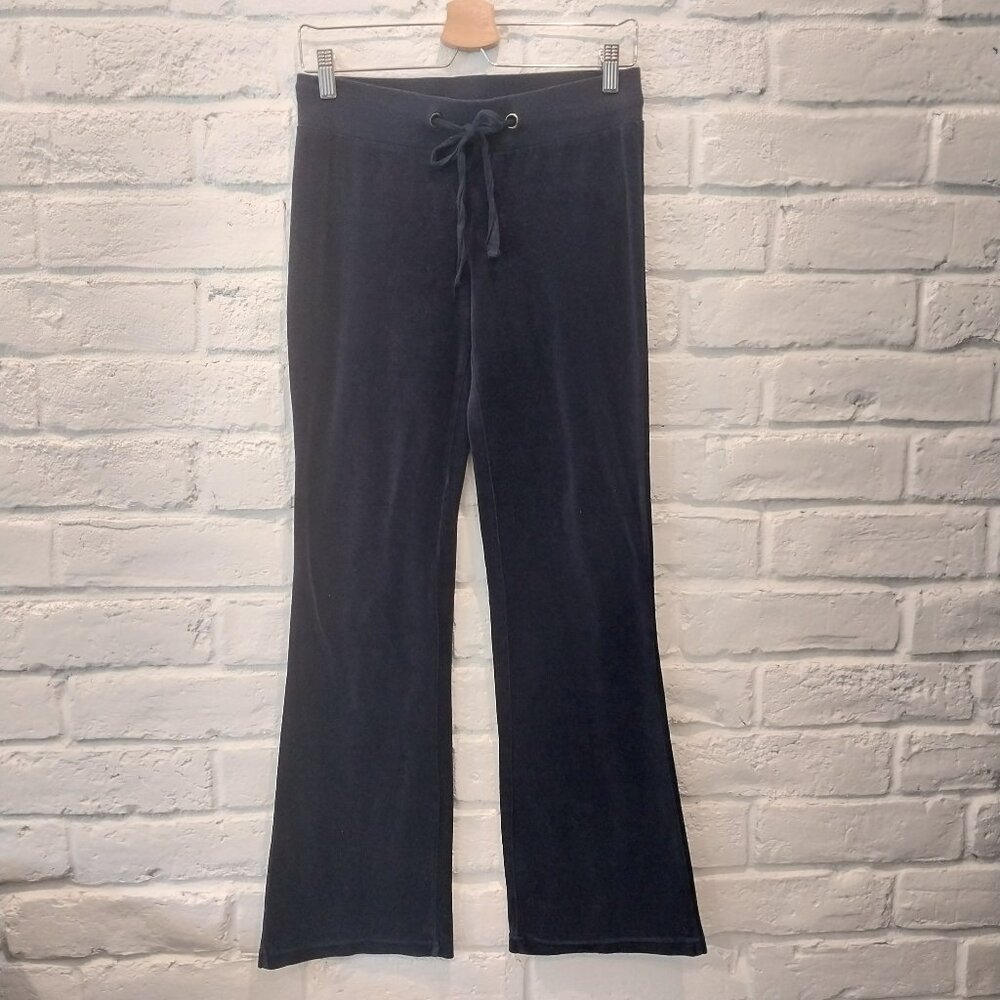 romeo & juliet track pants Women Small Navy blue velvet Stretch Pull On Wide Leg